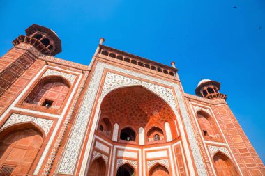 Taj Mahal, Agra Hindistan 'daki dekorasyonların ayrıntıları.