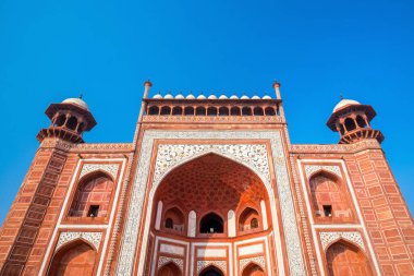Taj Mahal, Agra Hindistan 'daki dekorasyonların ayrıntıları.