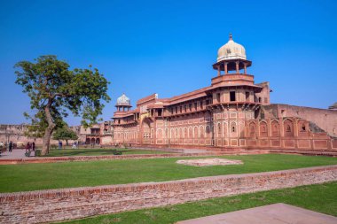 Hindistan 'daki Agra Kalesi (veya Kızıl Kale) miras bölgesi