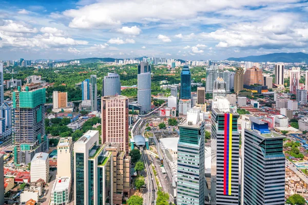 Downtown Kuala Lumpur Skyline Met Blauwe Lucht Maleisië — Stockfoto