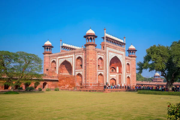 Detalles Las Decoraciones Taj Mahal Agra India — Foto de Stock