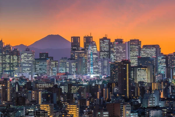 Linha Horizonte Tóquio Fuji Montanha Japão — Fotografia de Stock