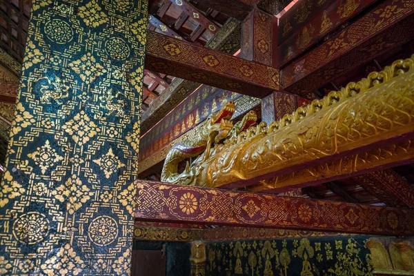 Detalles Disparo Wat Xieng Thong Templo Más Popular Luang Pra — Foto de Stock