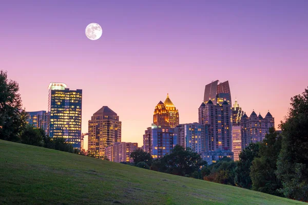 Midtown Atlanta Skyline Vanaf Het Park Bij Zonsondergang — Stockfoto