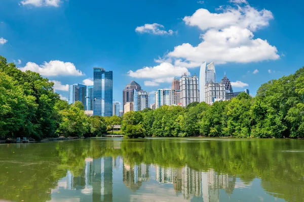 Skyline Midtown Atlanta Dal Parco Negli Stati Uniti — Foto Stock