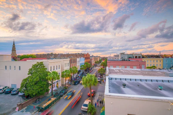 Centro Histórico Charleston Carolina Del Sur Estados Unidos Atardecer — Foto de Stock