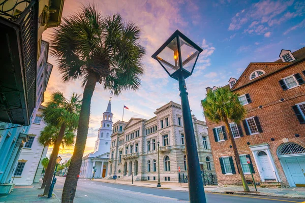Historische Innenstadt Von Charleston South Carolina Usa Der Dämmerung — Stockfoto