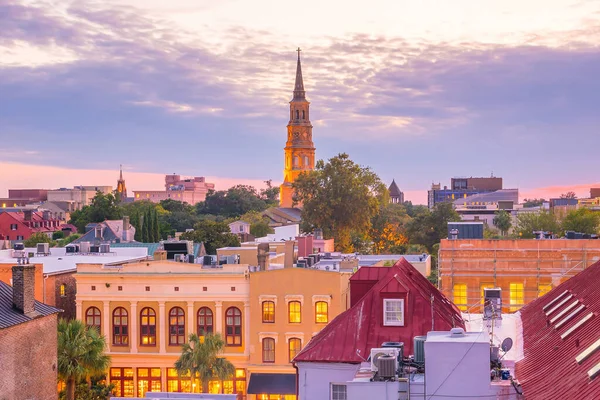 Centro Histórico Charleston Carolina Sul Eua Entardecer — Fotografia de Stock