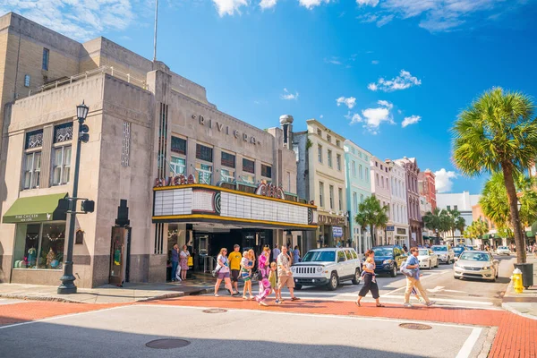 Charleston South Carolina Usa Sep Πολύχρωμα Και Καλοδιατηρημένα Ιστορικά Κτίρια — Φωτογραφία Αρχείου