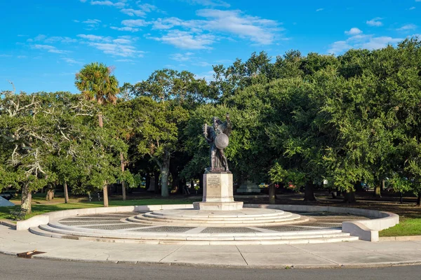 Confederate Soldier Memorial White Point Gardens Bateria Charleston Carolina Sul — Fotografia de Stock