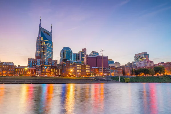 Nashville Tennessee Skyline Centro Cidade Com Cumberland River Nos Eua — Fotografia de Stock