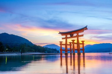 Miyajima, The famous Floating Torii gate in Japan. clipart