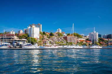 Sidney şehir merkezi gökyüzü Avustralya 'da mavi