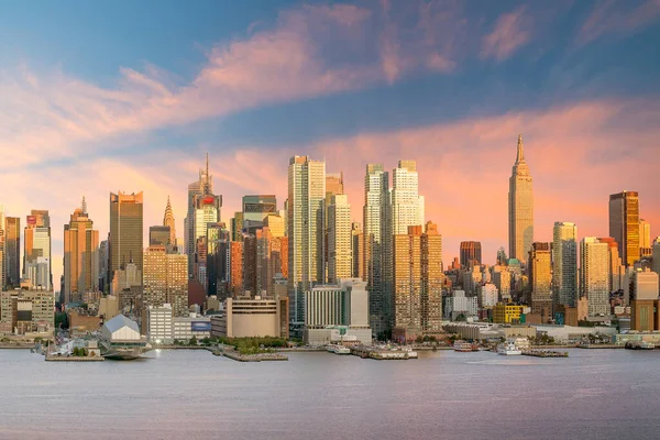 New York City Manhattan Midtown Skyline Der Abenddämmerung Usa — Stockfoto