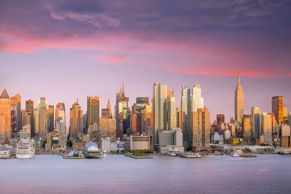 New York City Manhattan Midtown Skyline Zmierzchu Usa — Zdjęcie stockowe