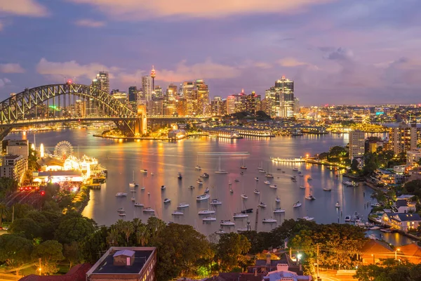 Centrum Sydney Panorama Australii Zmierzchu — Zdjęcie stockowe