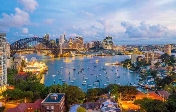 Downtown Sydney Skyline Australie Crépuscule — Photo