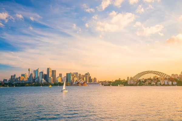 Centrum Sydney Panorama Australii Zmierzchu — Zdjęcie stockowe