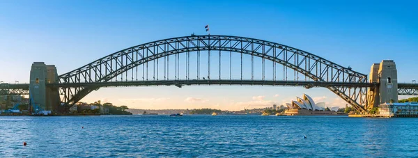 Centrum Sydney Panorama Modrou Oblohou Austrálii — Stock fotografie