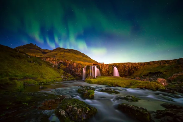 Paisaje Montaña Cascada Islandia Otoño — Foto de Stock