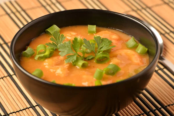 Garnalen Moqueca Met Bieslook Peterselie Peper — Stockfoto