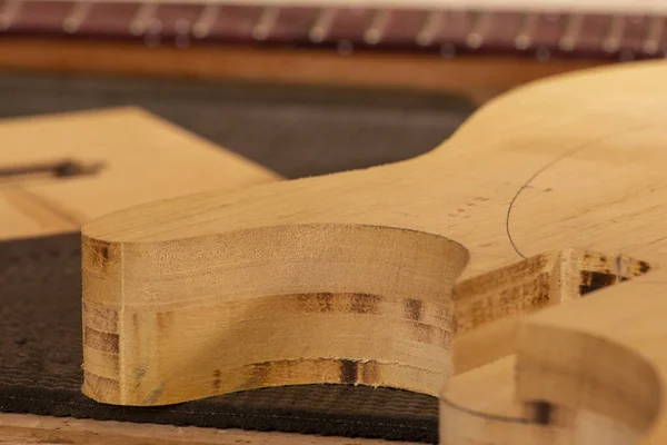Тіло Шия Гітари Виробництві — стокове фото