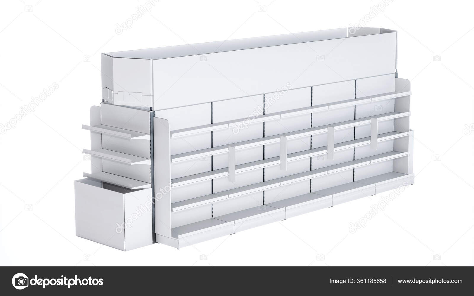 Image Side View Grocery Shelves Also Has Shelf Stoppers Big Stock Photo