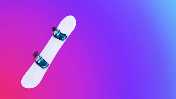 Bild Seitenansicht Eines Mockup Snowboards Mit Carbon Bindungen Auf Abstraktem — Stockfoto