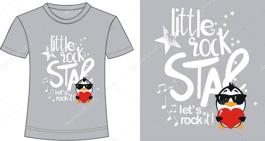 Typography and cartoon design for girl t shirts