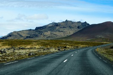 İzlanda fiyortlarında kıvrımlı yol