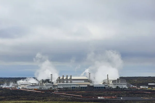 Estación Energía Geotérmica Svartsengi Laguna Azul Islandia Imagen de stock