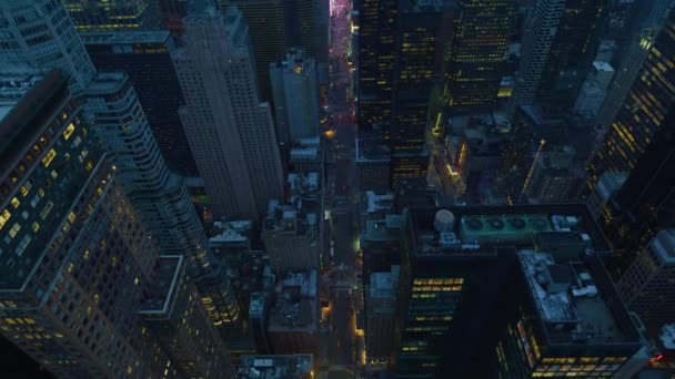 Zdjęcia Lotnicze Pięknego Nowego Jorku Nocy — Wideo stockowe