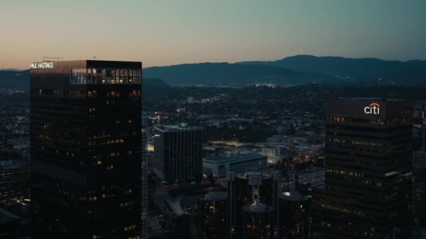 Twilight Footage Beautiful Los Angeles City Usa — Stock Video