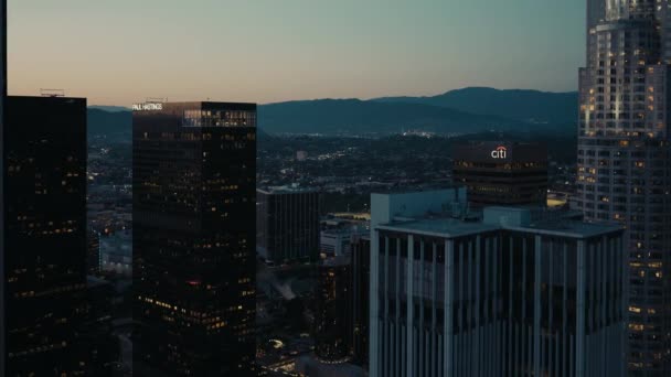 Twilight Footage Beautiful Los Angeles City Usa — Stock Video