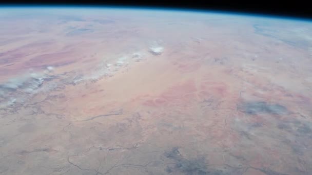 Kijkend Vanaf Satelliet Naar Planeet Aarde — Stockvideo