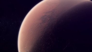 Mars 'ın gezegeninin karanlık arka plandaki görüntüsü.
