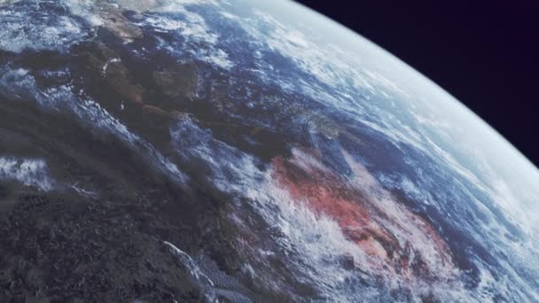 Festői Felvétel Föld Bolygó Űrből Sötét Háttér — Stock videók