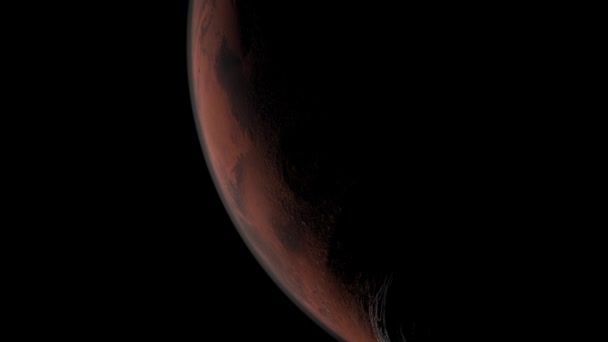 Imágenes Escénicas Del Planeta Marte Desde Espacio Sobre Fondo Oscuro — Vídeo de stock