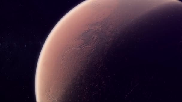 Сценарные Кадры Планеты Марс Космоса Темном Фоне — стоковое видео