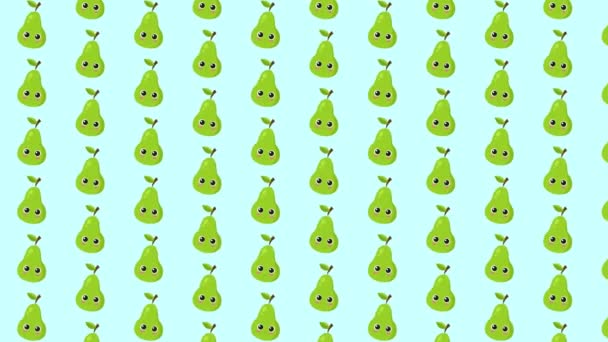 Animated Background Moving Pears Blue Background — Stock Video