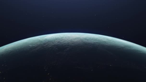 Sceniska Bilder Planeten Från Rymden Mörk Bakgrund — Stockvideo