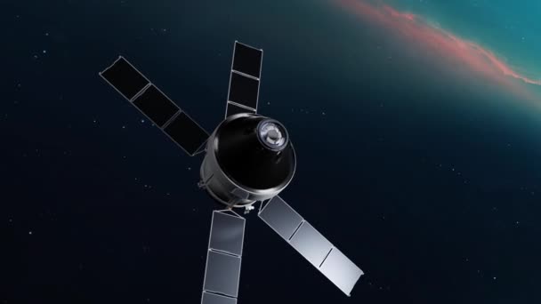 Animation Station Spatiale Dans Espace Avec Des Panneaux Solaires — Video