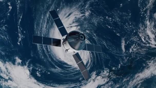 Animação Estação Espacial Espaço Com Painéis Solares — Vídeo de Stock