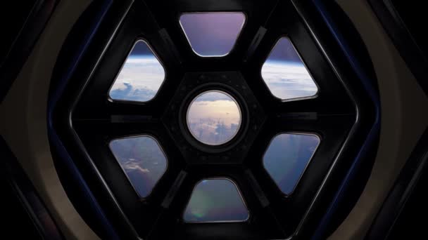 Nemzetközi Űrállomás Belsejének Renderje Iss Keskeny Folyosója — Stock videók
