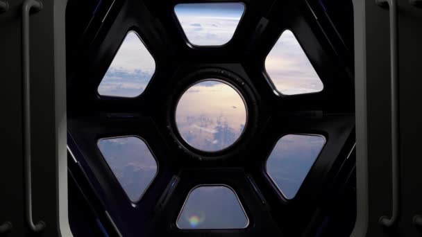 Рендер Интерьера Международной Космической Станции Узкий Коридор Исс — стоковое видео