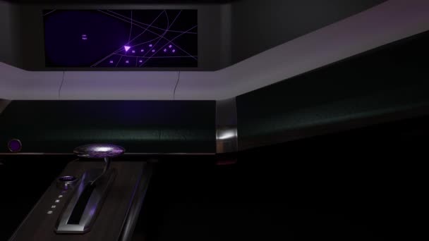 Render Animație Unui Interior Auto Futurist Pilotul Automat Legănător — Videoclip de stoc