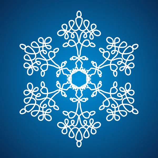 Copo de nieve adornado en el fondo azul — Archivo Imágenes Vectoriales