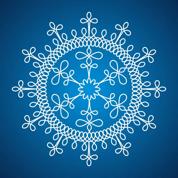 Flocons de neige décorés sur le fond bleu — Image vectorielle