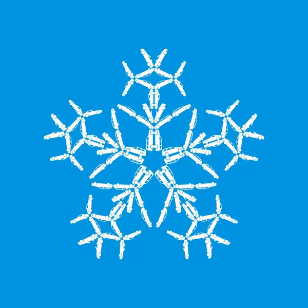 Copo de nieve hecho de coches en el fondo azul — Archivo Imágenes Vectoriales
