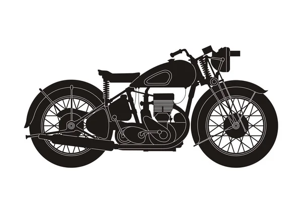 Motocicleta preta no fundo branco — Vetor de Stock